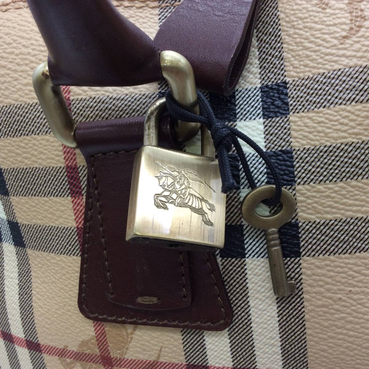 #1982 BURBERRY ハンドバッグ バーバリー ノバチェック シャドーホース ストラップ付 ショルダー 2way 現状品_画像6