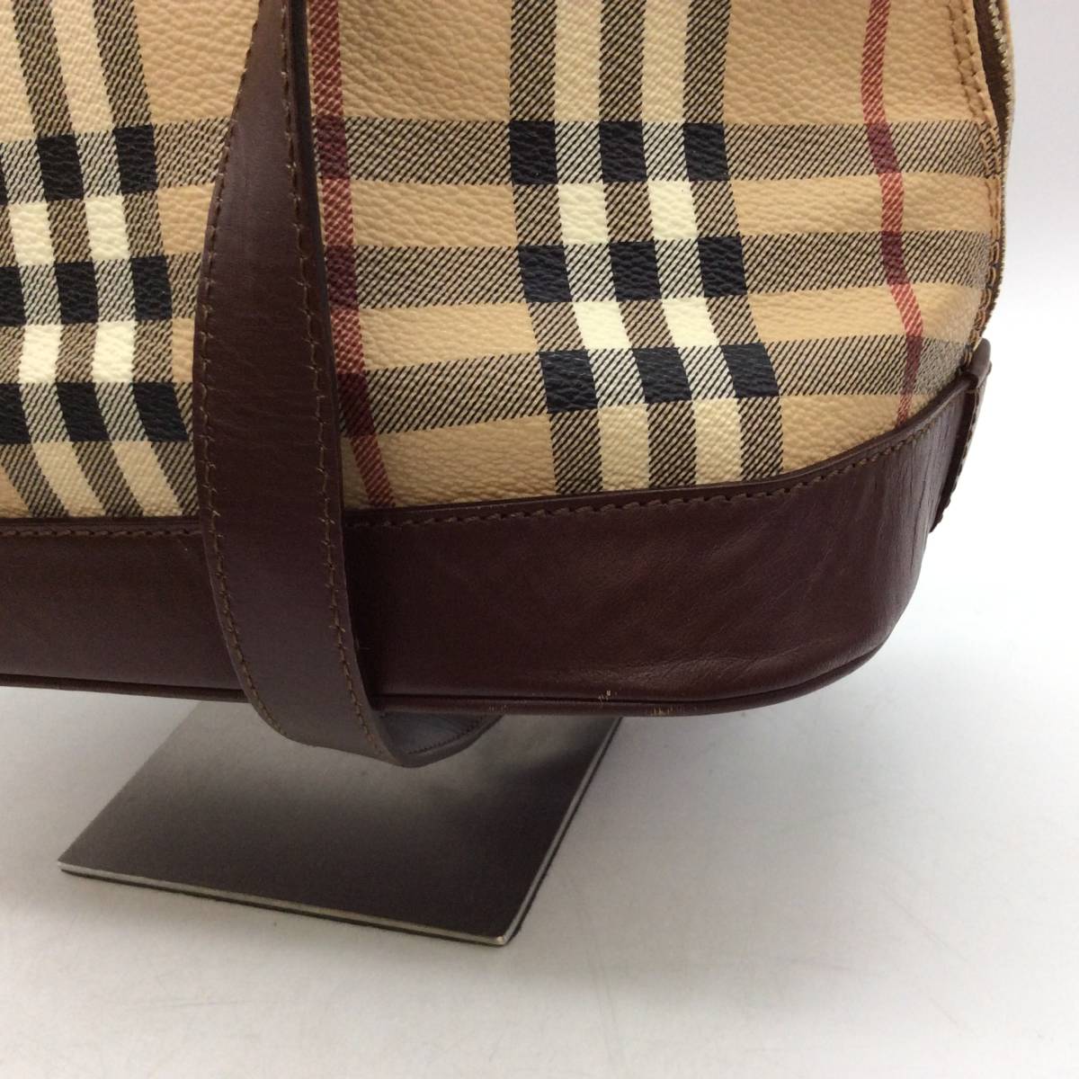 #1982 BURBERRY ハンドバッグ バーバリー ノバチェック シャドーホース ストラップ付 ショルダー 2way 現状品_画像3