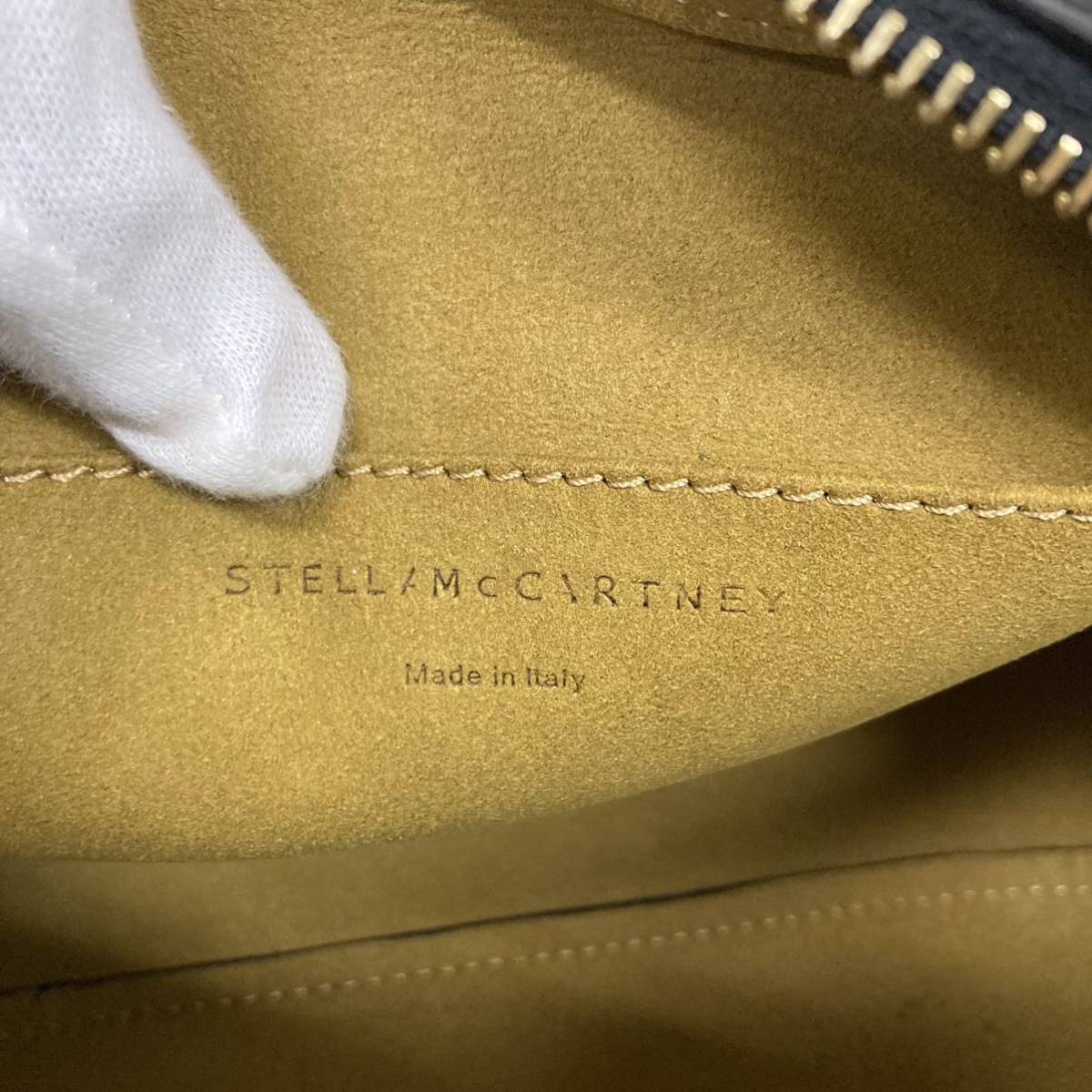 1円 【超人気】 STELLA McCARTNEY ステラ マッカートニー レザー クロスボディ ショルダーバッグ 斜め掛け レディース 黒 パンチング _画像8