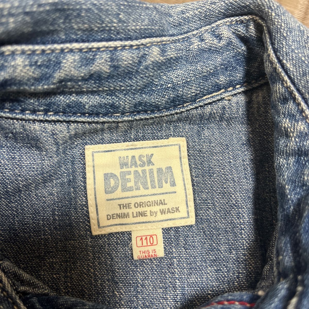 デニムシャツ ヴィンテージ加工 長袖　WASK DENIM110キッズ