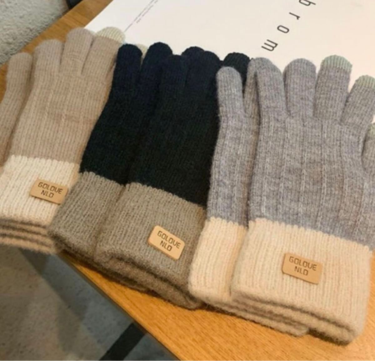 大人気 シンプル 手袋 グローブ ブラック 韓国 秋冬 レディース メンズ 防寒