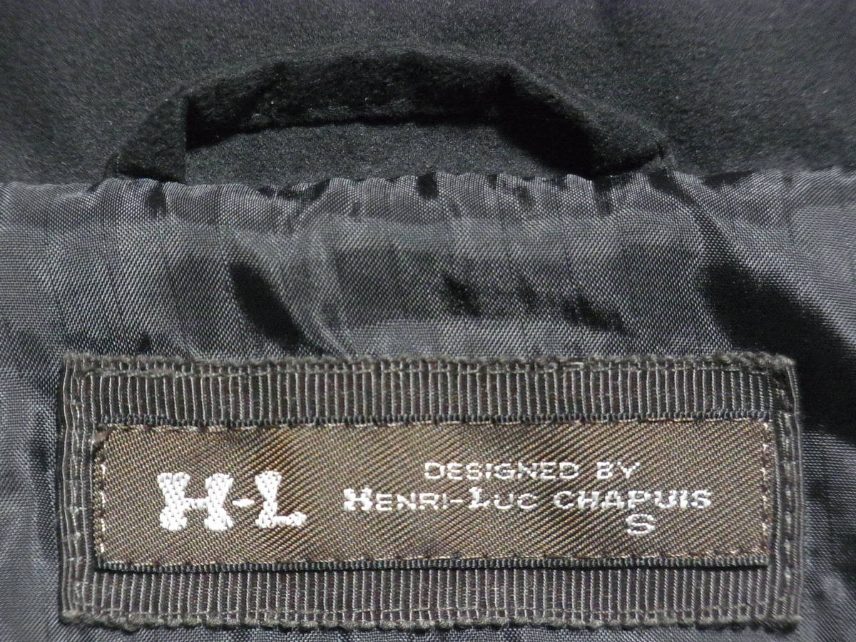 廃盤 希少 オールド フランス H-L HENRI-LUC CHAPUIS 中綿 ジャケット 黒 Sサイズ ブラック レア ビンテージ アッシュ・エル モールスキン_画像7