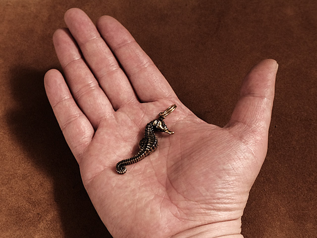  brass seahorse key holder ( Gold ) brass sea horse dragon. dropping .si- hose key ring strap .. thing charm pendant 