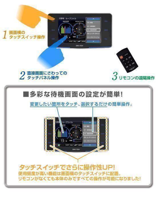 【送料無料 1円～売切り】2023年最新版データ更新&内蔵バッテリー交換済み！ZERO703V GPSレーダー探知機/ 作動OK! (リモコン欠)_画像2