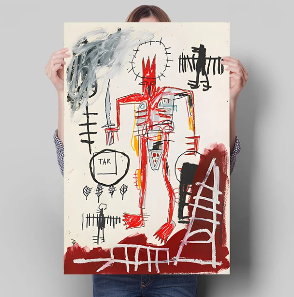  C3109 ジャン＝ミシェル・バスキア Basquiat キャンバスアートポスター 50×70cm イラスト インテリア 雑貨 海外製 枠なし _画像1