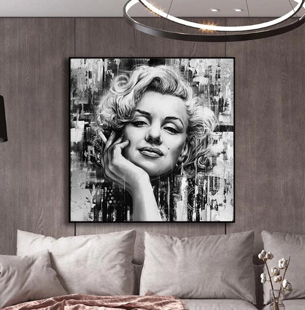  C2505 マリリン・モンロー Marilyn Monroe 特大サイズ キャンバスアートポスター 70×70cm イラスト インテリア 雑貨 海外製 枠なし A_画像1
