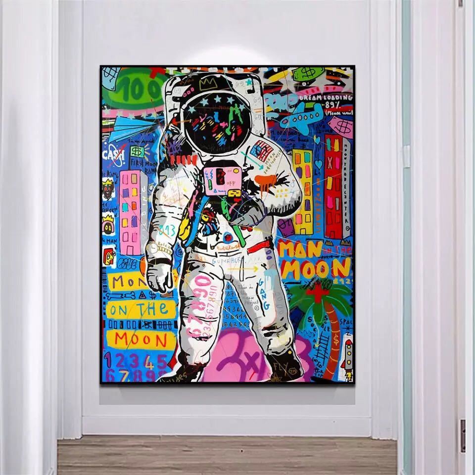 【最安保証】C629 宇宙飛行士　ストリートキャンバスアートポスター　50×60cm インテリア 枠なし_画像1