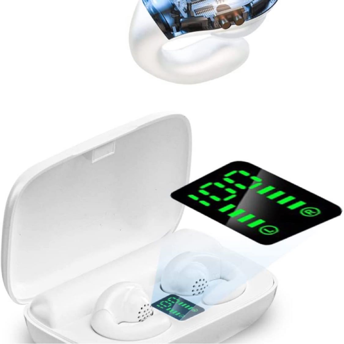 【2023業界初設計 Bluetooth5.3】イヤホン ワイヤレス ブルートゥースイヤホン 空気伝導 耳挟み式 モバイルバッテリー機能_画像1