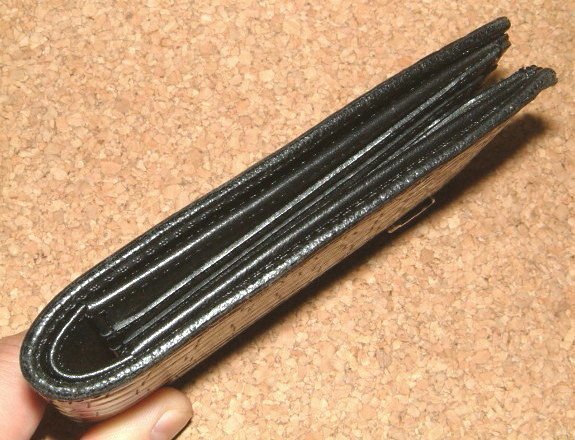 限定 ファニー FUNNY 最高級 ベビー ポロサス クロコダイル 皮革製 薄型 ショート ウォレット マネークリップ (グレー) 黒 二つ折り財布_画像7