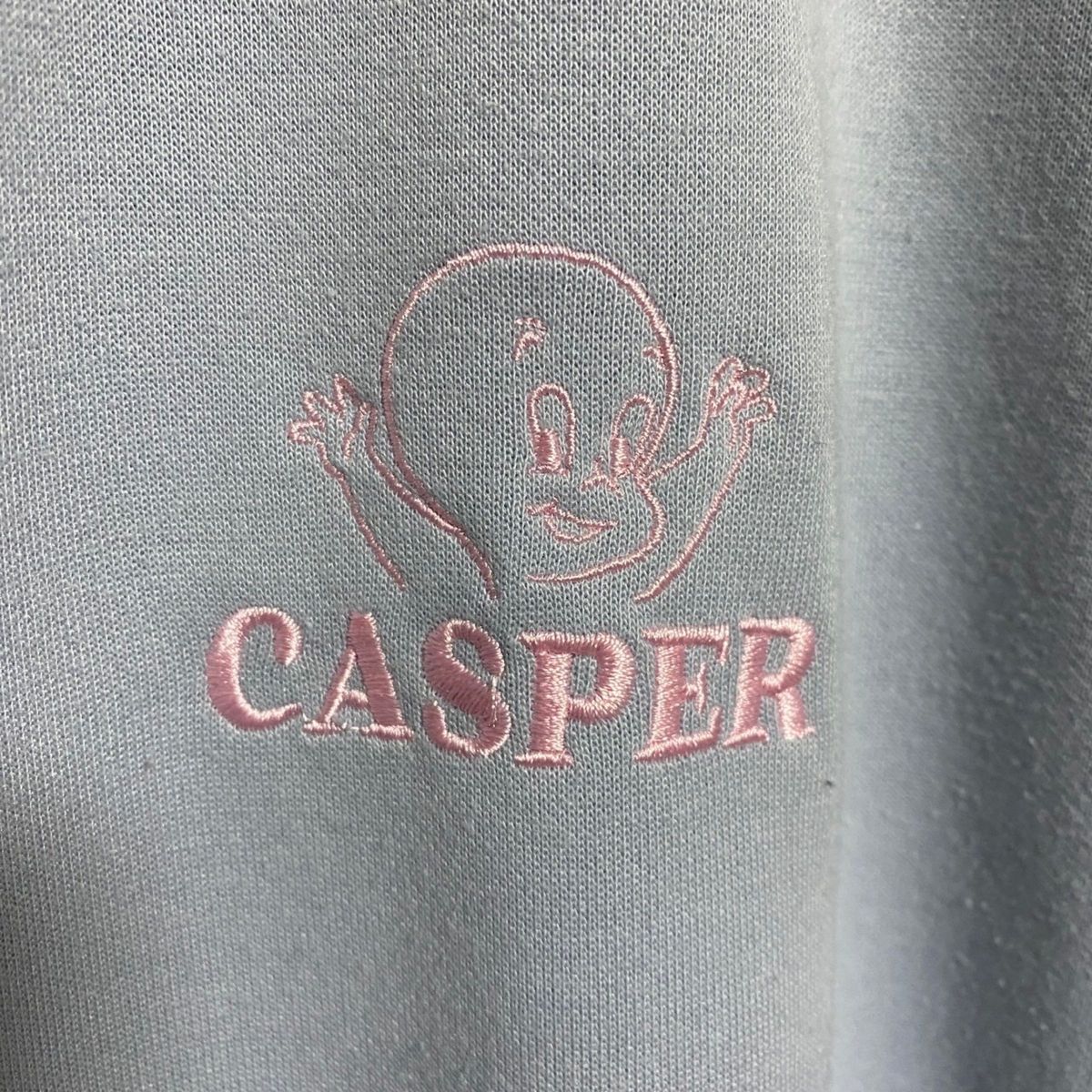 キャスパー 刺繍 トレーナー スウェット メンズLサイズ 淡水色