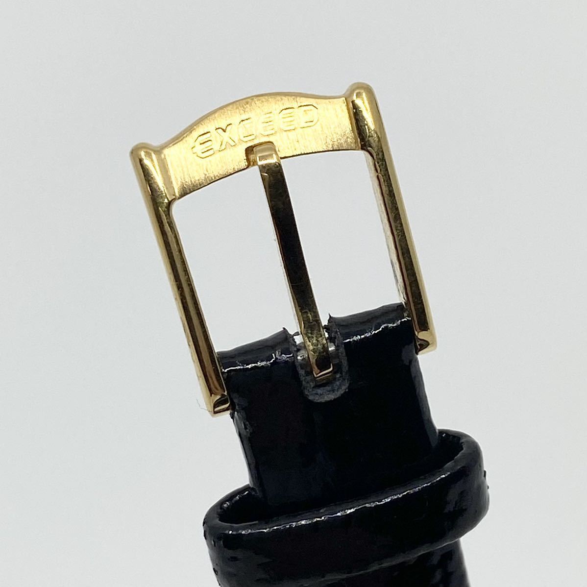 CITIZEN EXCEED 腕時計 バーインデックス クォーツ quartz 3針 ラメベゼル ゴールド ブラック 金 黒 シチズン エクシード D94_画像7