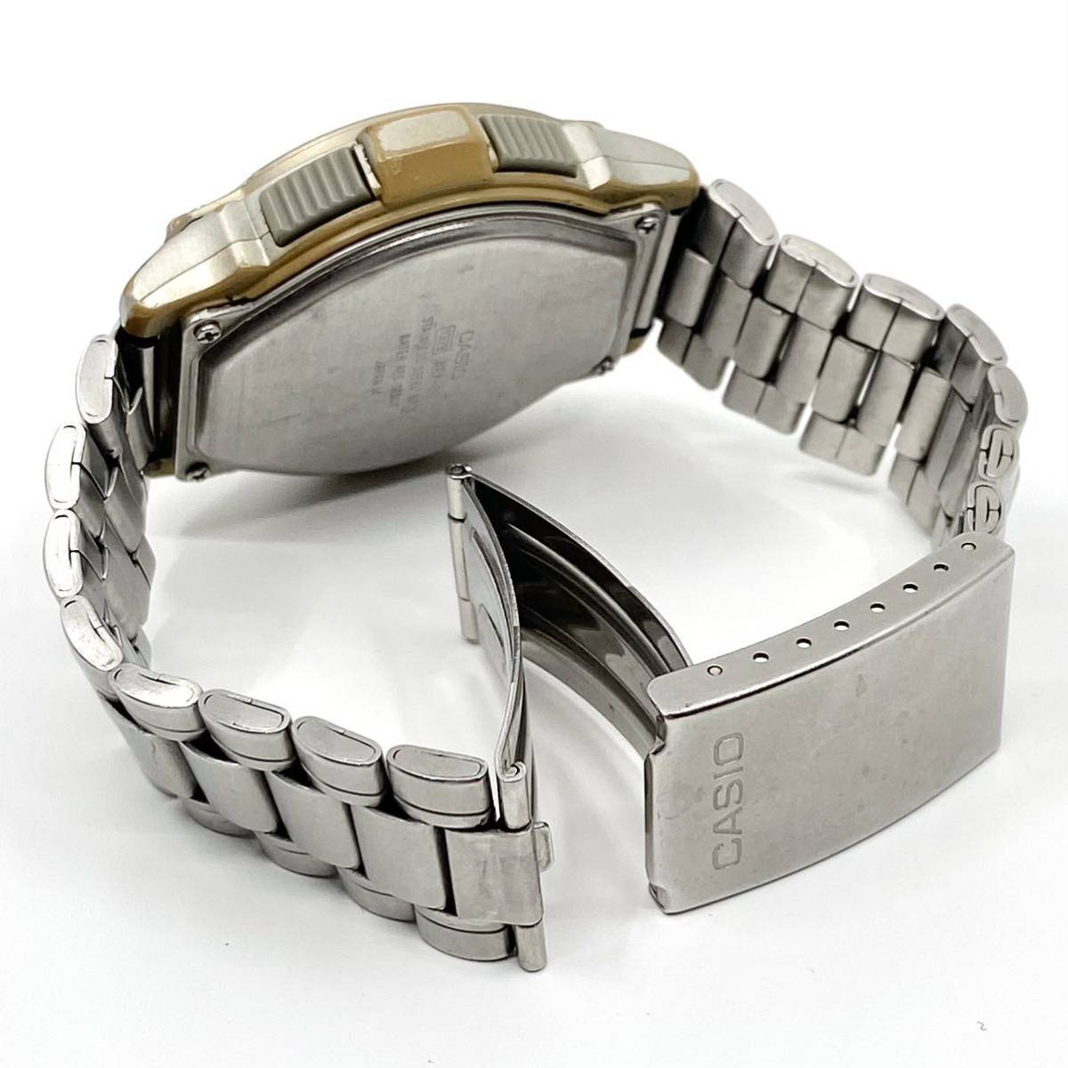 CASIO TWINCEPT 腕時計 アナデジ クォーツ quartz 2針 シルバー 銀 カシオ ABX-60 D87_画像6