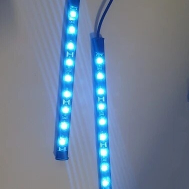 12V 24V フロアライト 9LED 2本セット USB給電 フットランプ アイスブルー 車内 間接照明 装飾 LEDテープ イルミ トラック ダンプ 汎用の画像7