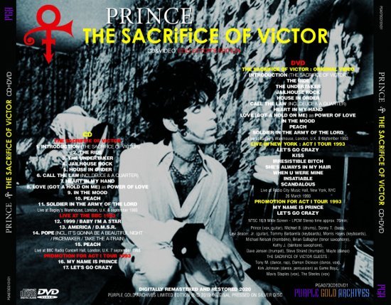 PRINCE / THE SACRIFICE OF VICTOR - CD&DVD SPECIAL COLLECTOR'S EDITION (CD+DVD)の画像2