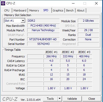 Nanya 2GB 2RX8 PC2-6400U-666-13 1枚_画像4