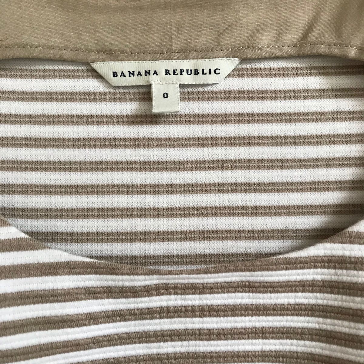 【美品】BANANA REPUBLIC  ワンピース ノースリーブ 膝丈 ストライプ