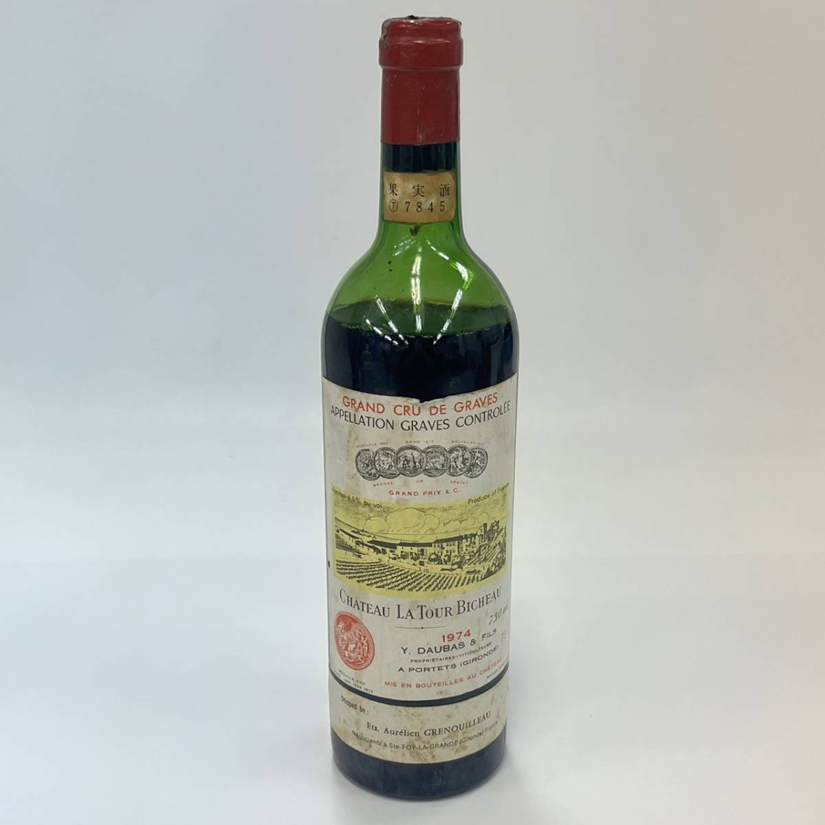 E6568(022)-620/TY3000　酒　ワイン　CHATEAU LA TOUR BICHEAU 1974　GRAND CRU DE GRAVES　11.5％　730ml_画像1