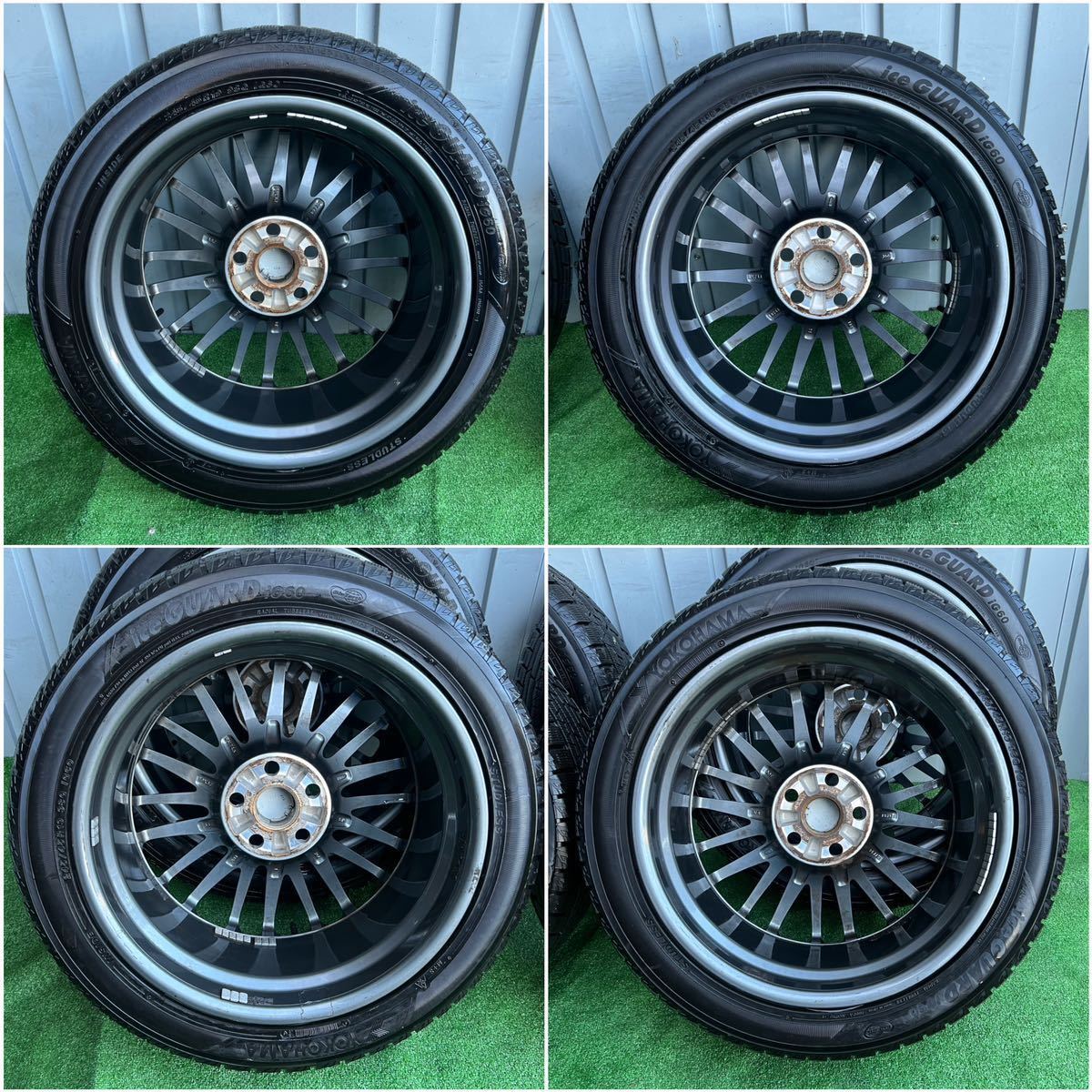 レクサス LS460 LS600 Fスポーツ 純正 19インチBBS RV748 ホイール (19x8J+35) 2019年YOKOHAMA iceGUARD スタッドレスタイヤ 深さ8mm_画像6