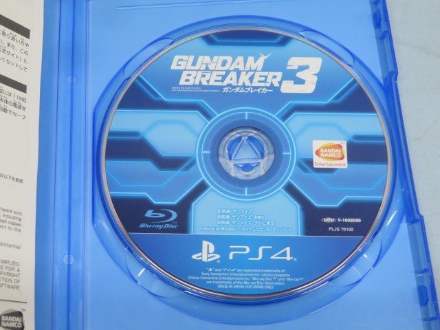 ★GUNDAM BREAKER 3 ゲームソフト PS4用 ガンダムブレイカー ケース付き USED 90322①★！！_画像3