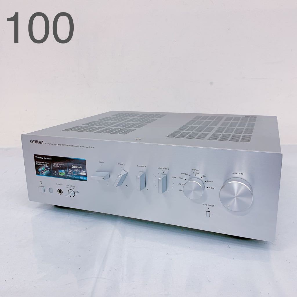 1H026 YAMAHA ヤマハ NATURAL SOUND INTEGRATED AMPLIFIER アンプ A-S301 通電のみ確認済 _画像1