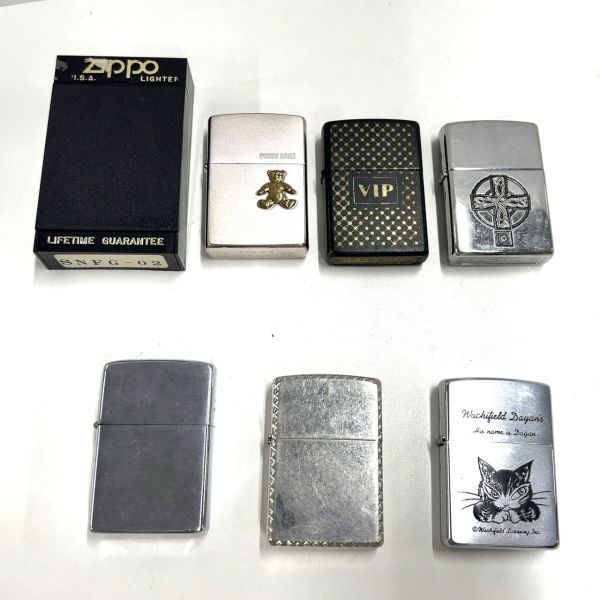 H420-W12-211 ▲ ZIPPO ジッポ オイルライター ライター 6個セット FUNNY BEAR/VIP 他 喫煙器具 喫煙グッズ 喫煙具 火花あり③_画像1