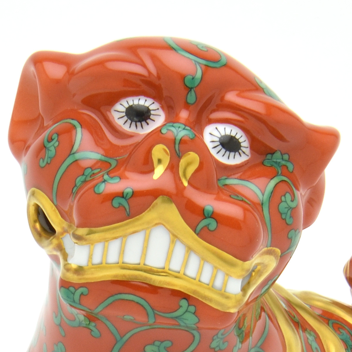ヘレンド(Herend) 狛犬(ペア) 西安の赤 こまいぬ 手描き 磁器製 フィギュリン 置物 飾り物 ハンガリー製 新品_画像4