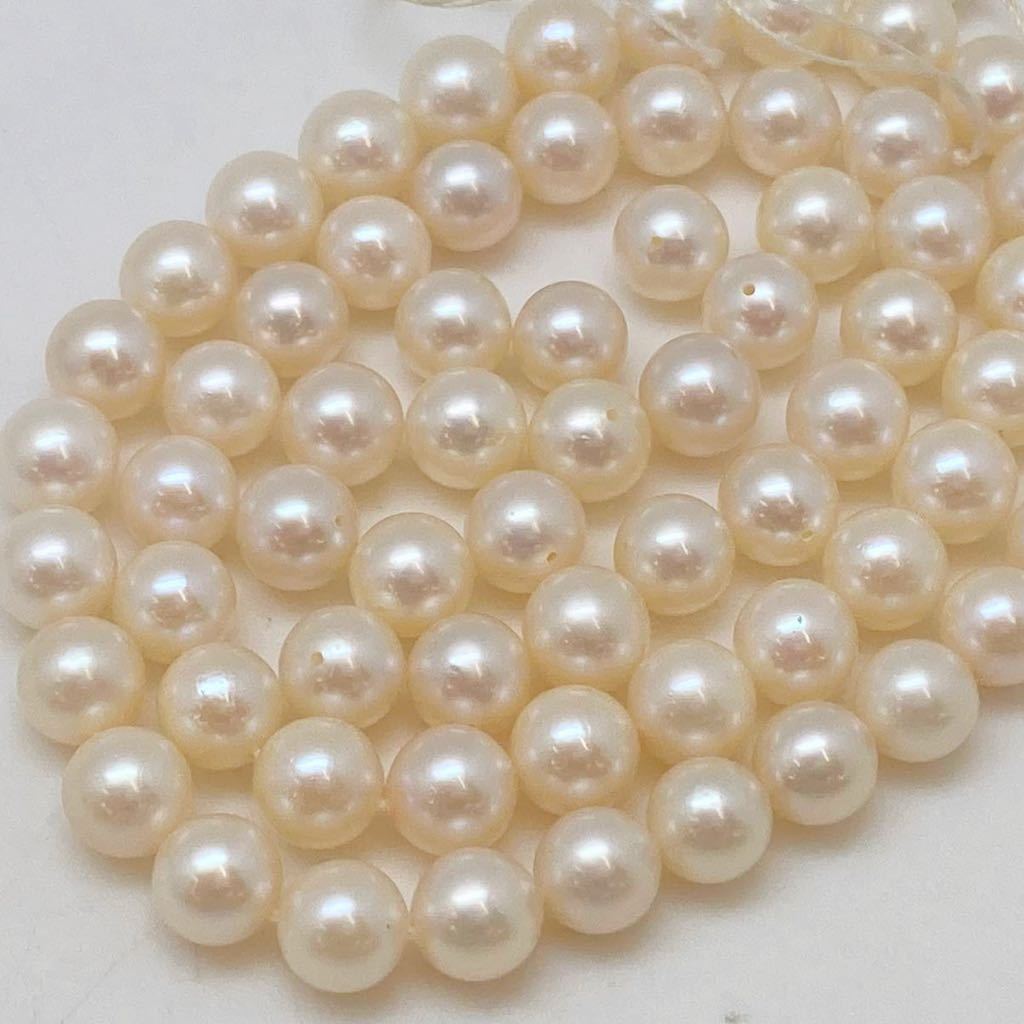 ［アコヤ本真珠アクセサリーパーツ］F 重量約46.2g 約7.5-8mm珠 パール pearl necklace jewelry accessory ジュエリー DA0/DE0_画像1