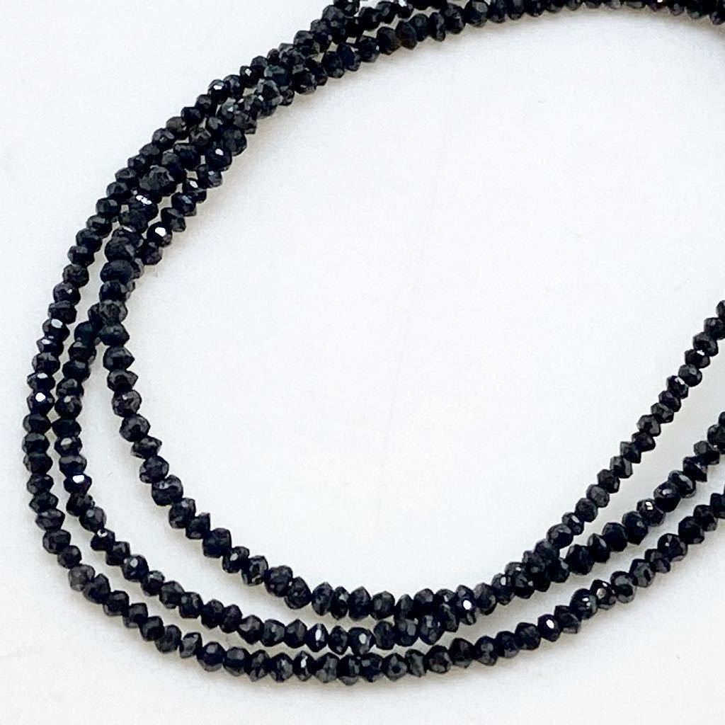 K18WG!!［天然ブラックダイアモンドネックレス3.6g］F g 46.5cm 18金 black diamond necklace ジュエリー jewelry EA0/EA0_画像1