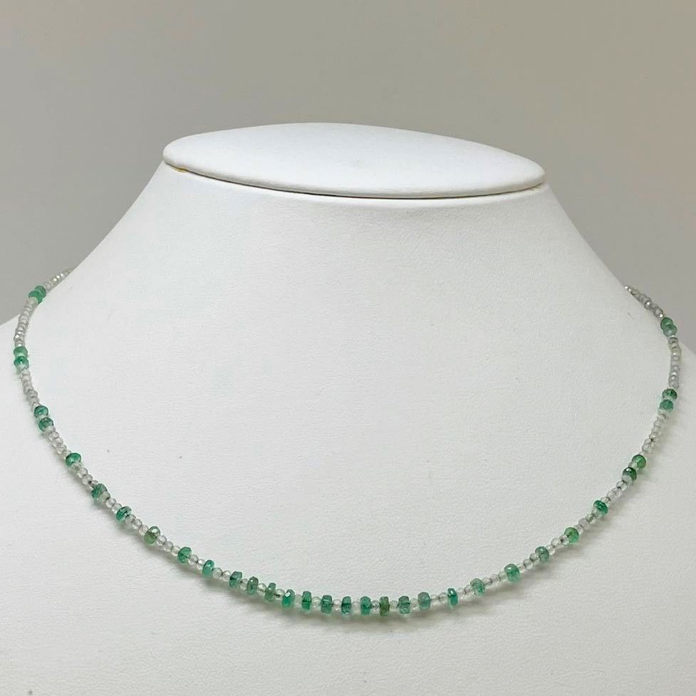 ［天然エメラルドネックレス］J 重量約4.5g emerald berly ベリル accessory necklace jewelry DA0_画像1