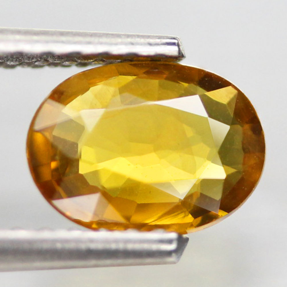 [ natural yellow sapphire loose 0.74ct:0069] Thai production Natural Sapphire unset jewel specimen mineral gem ko Random stone jewelry Thailand