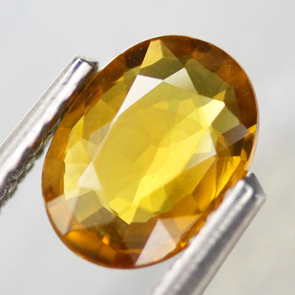 [ natural yellow sapphire loose 0.74ct:0069] Thai production Natural Sapphire unset jewel specimen mineral gem ko Random stone jewelry Thailand