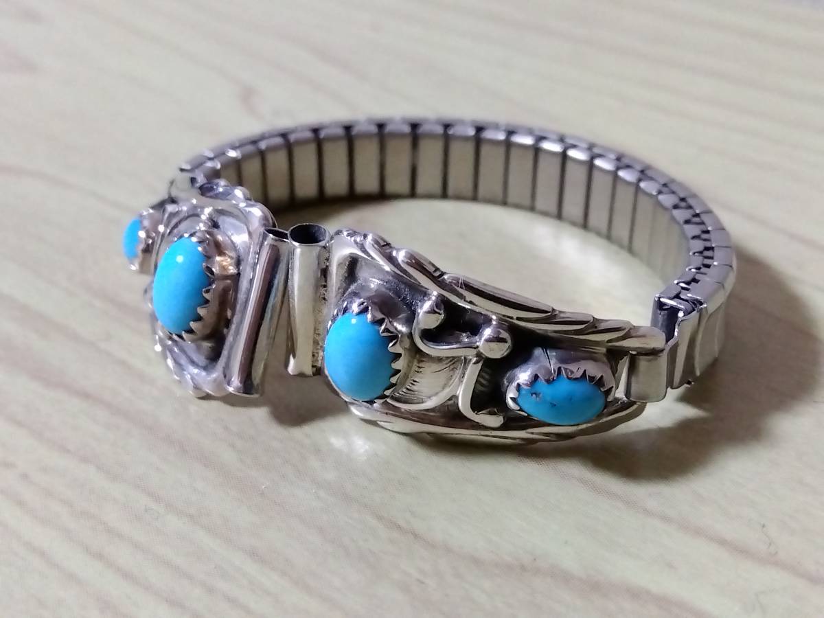  prompt decision \\6500 unused goods silver 925 Indian jewelry turquoise clock belt sterling silver 