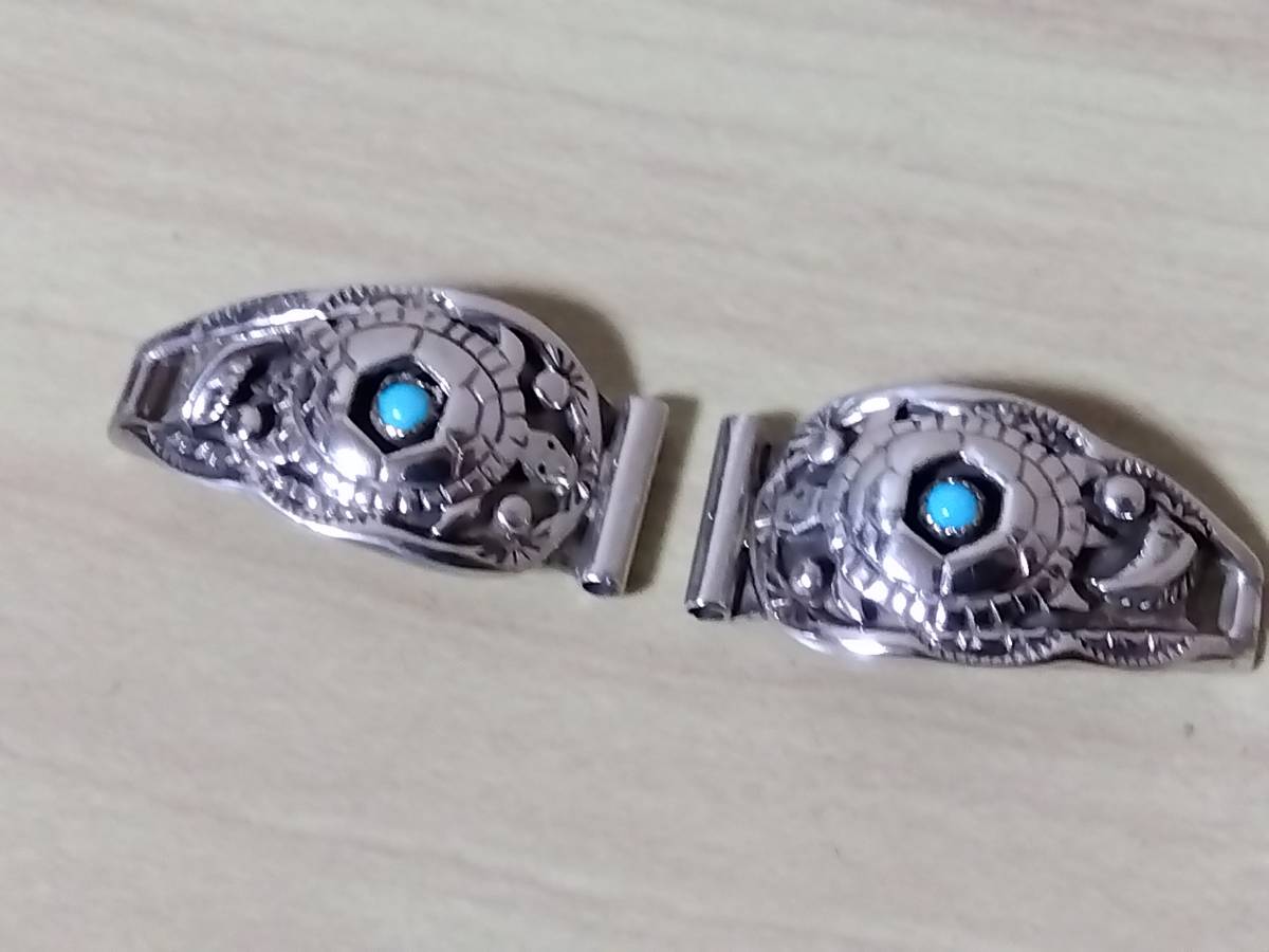  prompt decision \\4500 unused goods silver 925 Indian jewelry turquoise clock belt sterling silver parts turtle turtle 