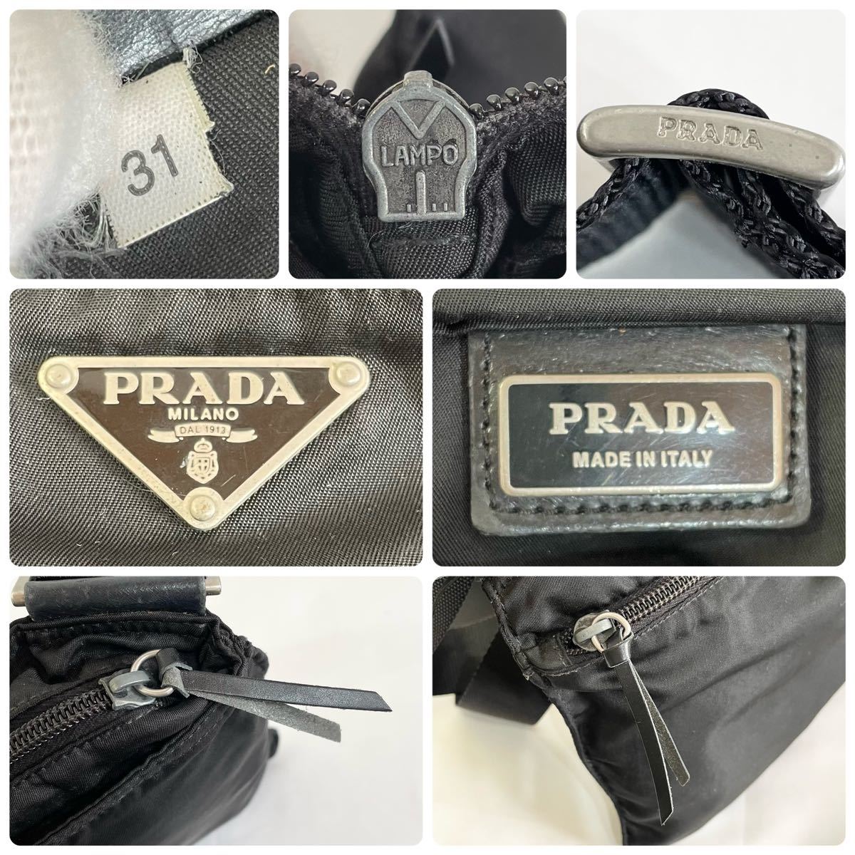 正規品 PRADA プラダ ナイロン ショルダーバッグ 三角ロゴ サコッシュ ポシェット 黒 ブラック 斜め掛け 肩掛け 鞄 カバン_画像10