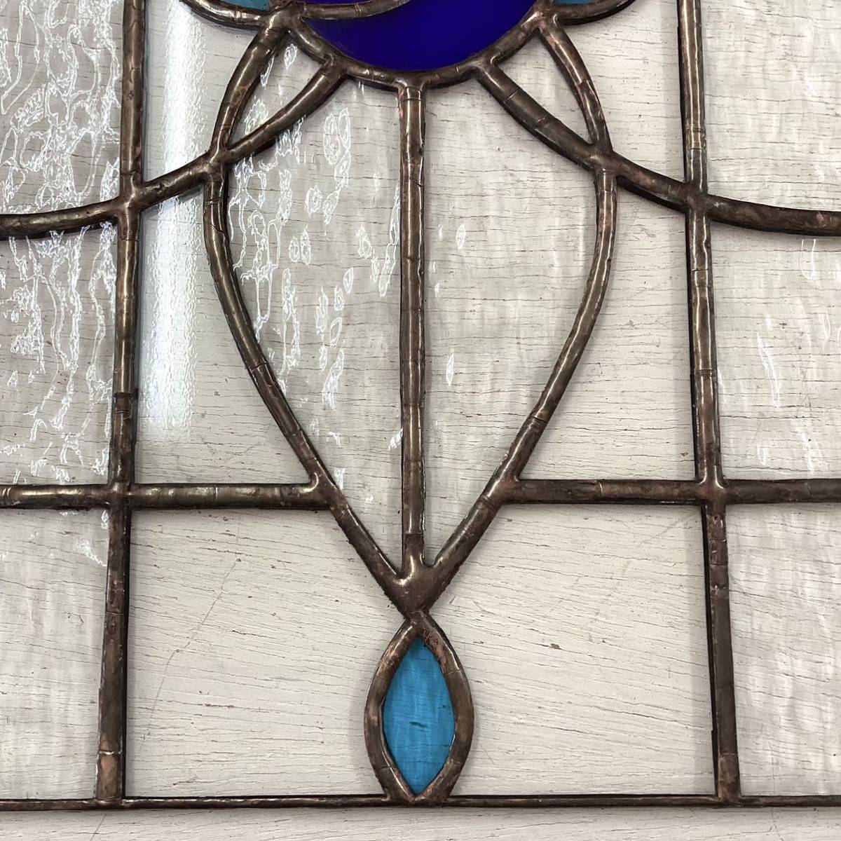  витражное стекло panel!!a-ru*n-vo- голубой 197mm×197mm