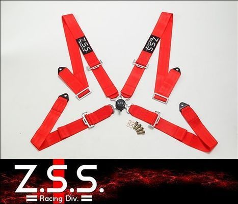 ☆Z.S.S. Racing Harness 4点式 3インチ 汎用 シートベルト レーシングハーネス レッド 赤 カムロック式 シルビア 180SX S13 S14 S15 ZSS_画像1