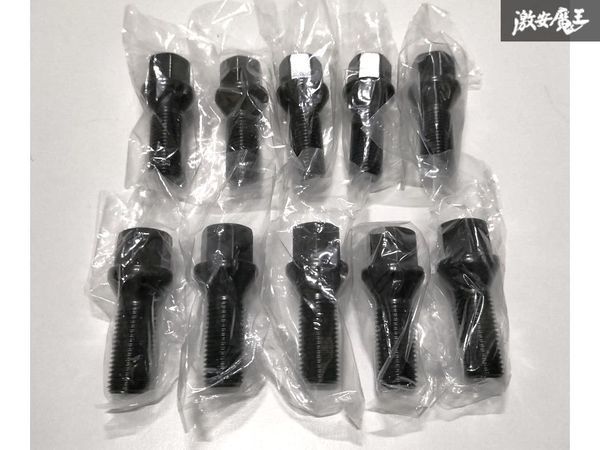 ☆Z.S.S. AP スペーサー用 ロングボルト テーパー座面 M14xP1.50 首下30mm HEX17 10本セット 輸入車 VW アウディ ベンツ ブラック 黒 ZSS_画像3