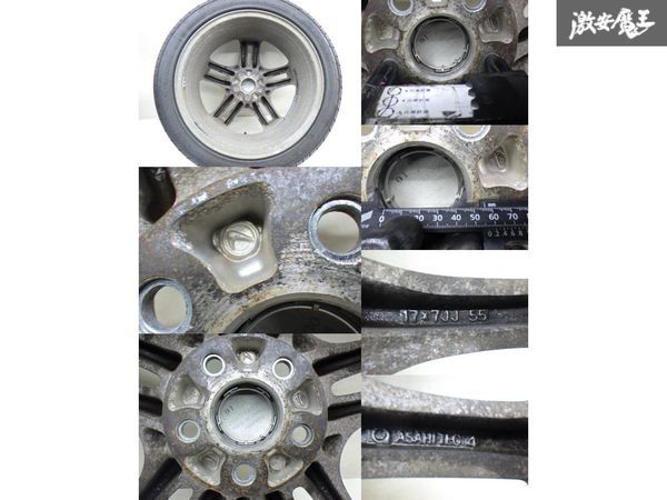 ●スバル 純正 BE5 BH5 レガシィ 17インチ 7J +55 PCD 100 5H ナンカン ウルトラスポーツ NS-2 215/45R17 21y 4本 棚S-3_画像8