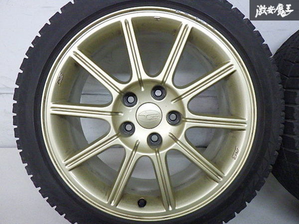 ●スバル GDB インプレッサ WRX STI 後期 純正 17インチ 8J +53 PCD114.3 5穴 エンケイ製造 BSスタッドレス REVO2 GRB GVB BN9 棚K-5_画像2