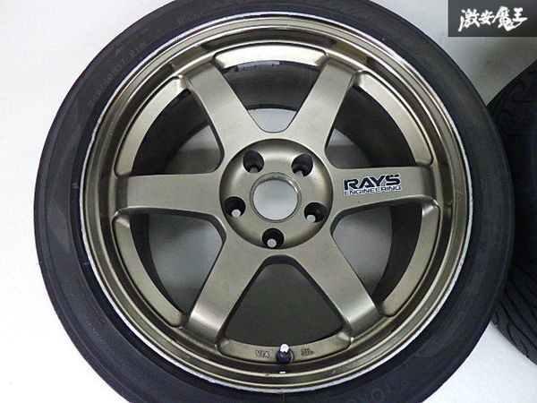 ●RAYS レイズ VR TE37 17インチ 9.5J +約45くらい / 10J +約38くらい PCD114.3 5穴 鍛造ブロンズ + F:ADVANネオバ 245/40R 180SX 棚V-1_画像4