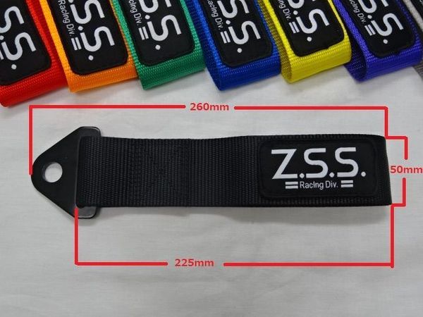 ☆Z.S.S. Racing Div. 牽引フック レッド 汎用 TOW STRAP トーストラップ 赤 牽引 ベルト トーイングストラップ シルビア S14 即納! ZSS_寸法