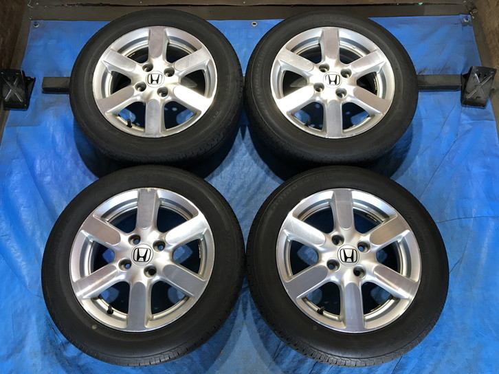 激安即決！タイヤ＋ホイール！ホンダ純正アルミ 14-4.5J 4H/100 ET40 + 155/65R14 中古4本 N-BOX/N-ONE/N-WGN等！HM000850_画像1