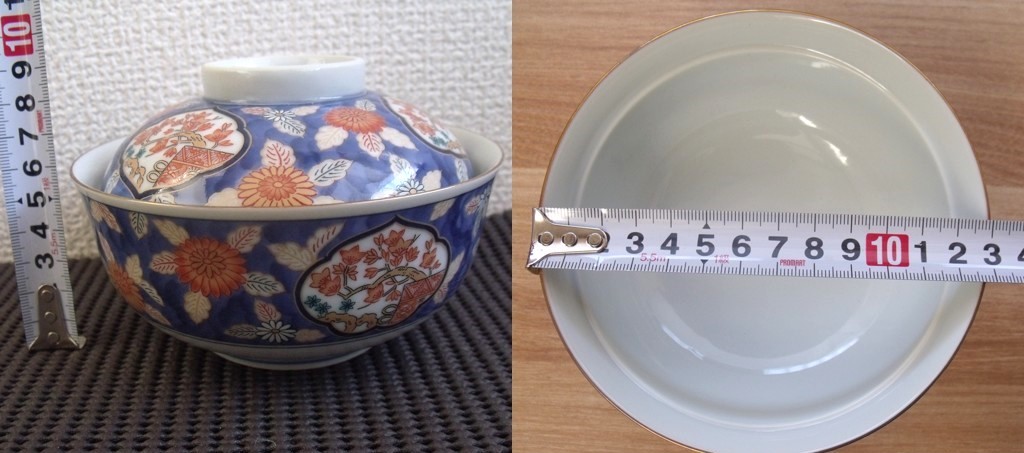 龍峰窯　金彩菊蓋物碗揃え5個　三洋陶器　どんぶり　未使用長期保管品　箱付_画像8