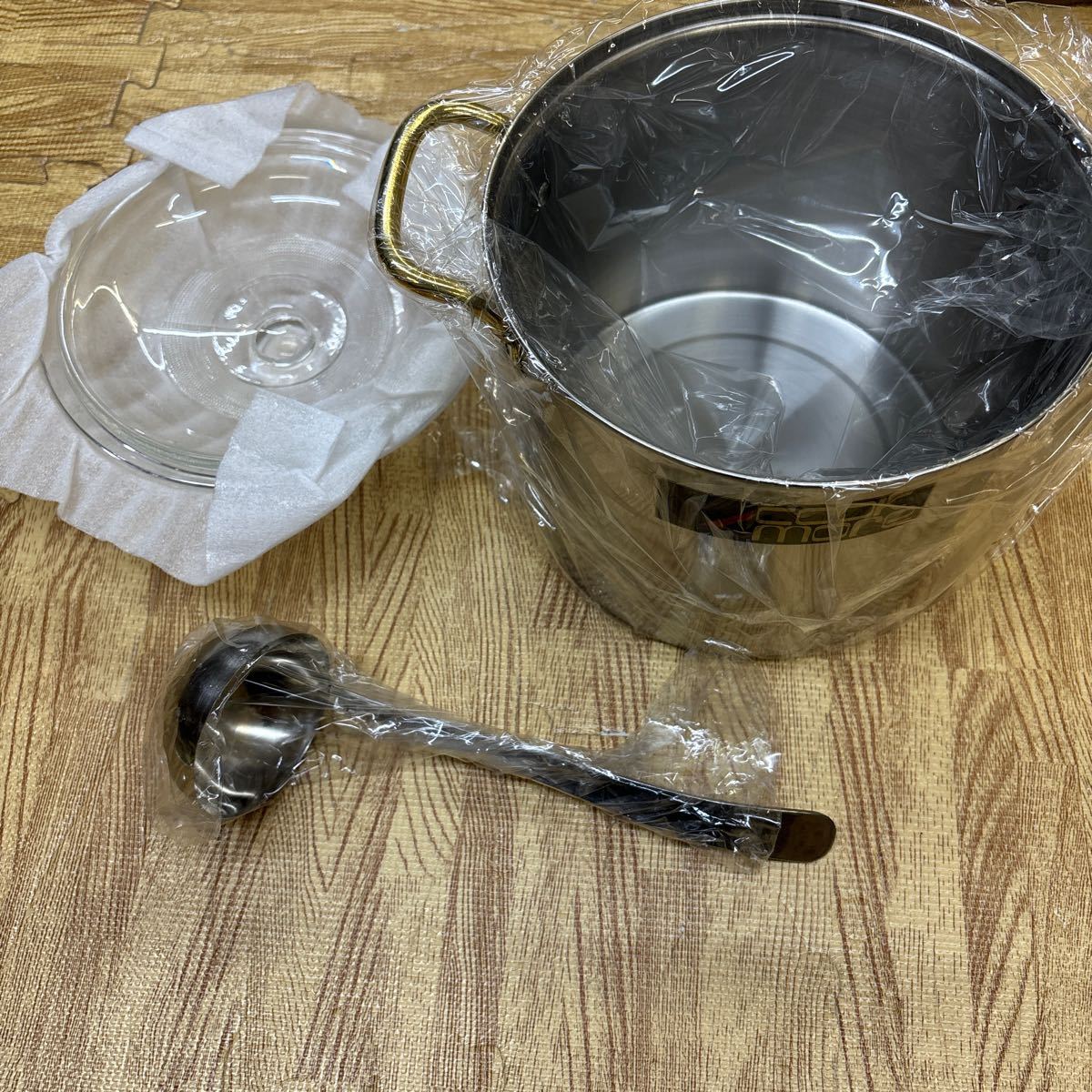 A1-150 クックモア　cook more 両手鍋 鍋　調理器具 おたま付き_画像1