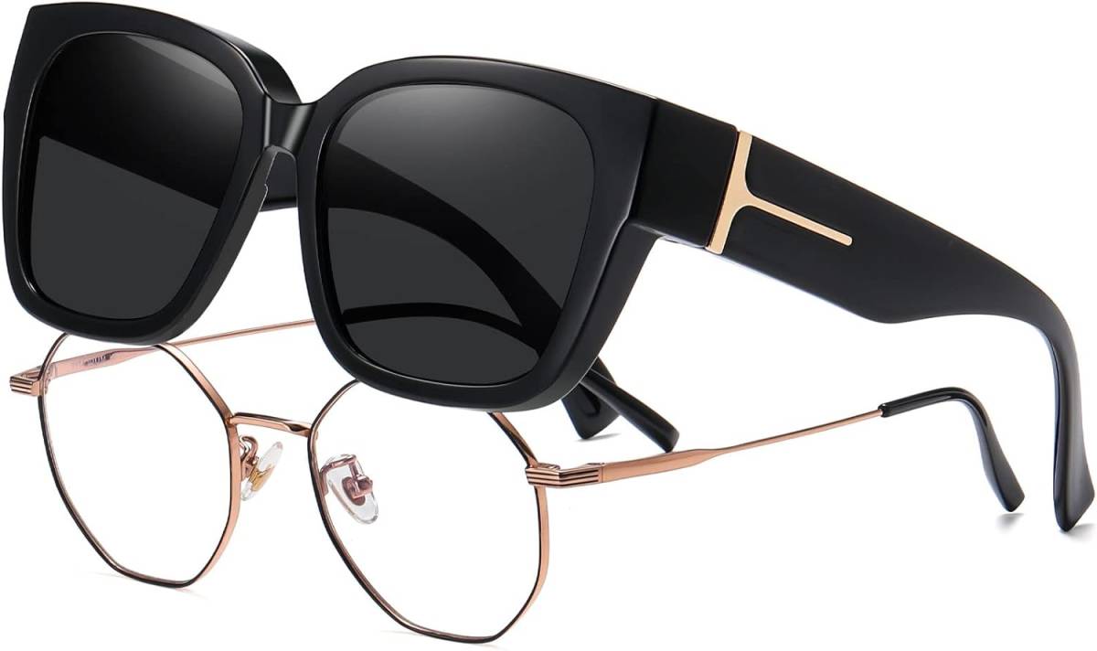 [KANASTAL] オーバーサングラス メガネの上から掛けられる 偏光 UV400 紫外線カット 運転用 釣り スポーツ メンズ_画像1