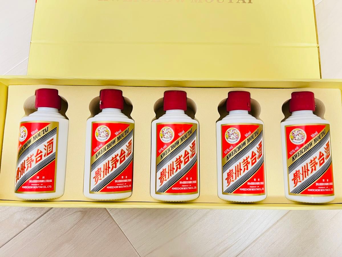 マオタイ 50ml×5本入り 最高級 中国酒 貴州 茅台酒 天女ラベル マオタイ 50ml×5本入り 最高級 中国酒 貴州 茅台酒 天女ラベル