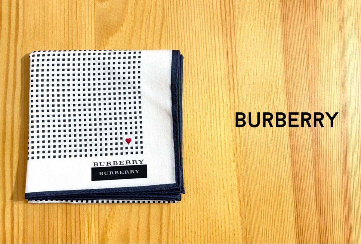 バーバリーハンカチ　BURBERRYハンカチ　バーバリー　ハンカチ　新品　ハート　刺繍　ドット柄_画像1