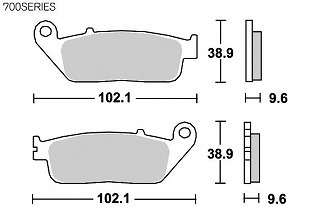 キタコ KITACO 777-0700091 SBSブレーキパッド 700 シリーズ DS-1 デュアルシンタ― フロント用_画像2