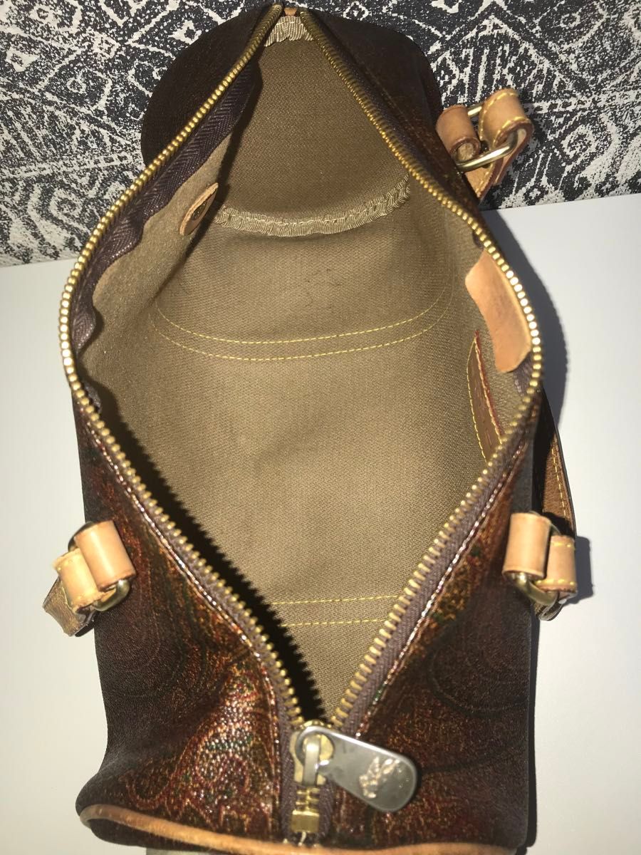 良品】ETRO エトロ PVC レザー ペイズリー ミニボストン 良品】ETRO エトロ PVC レザー ペイズリー ミニボストン