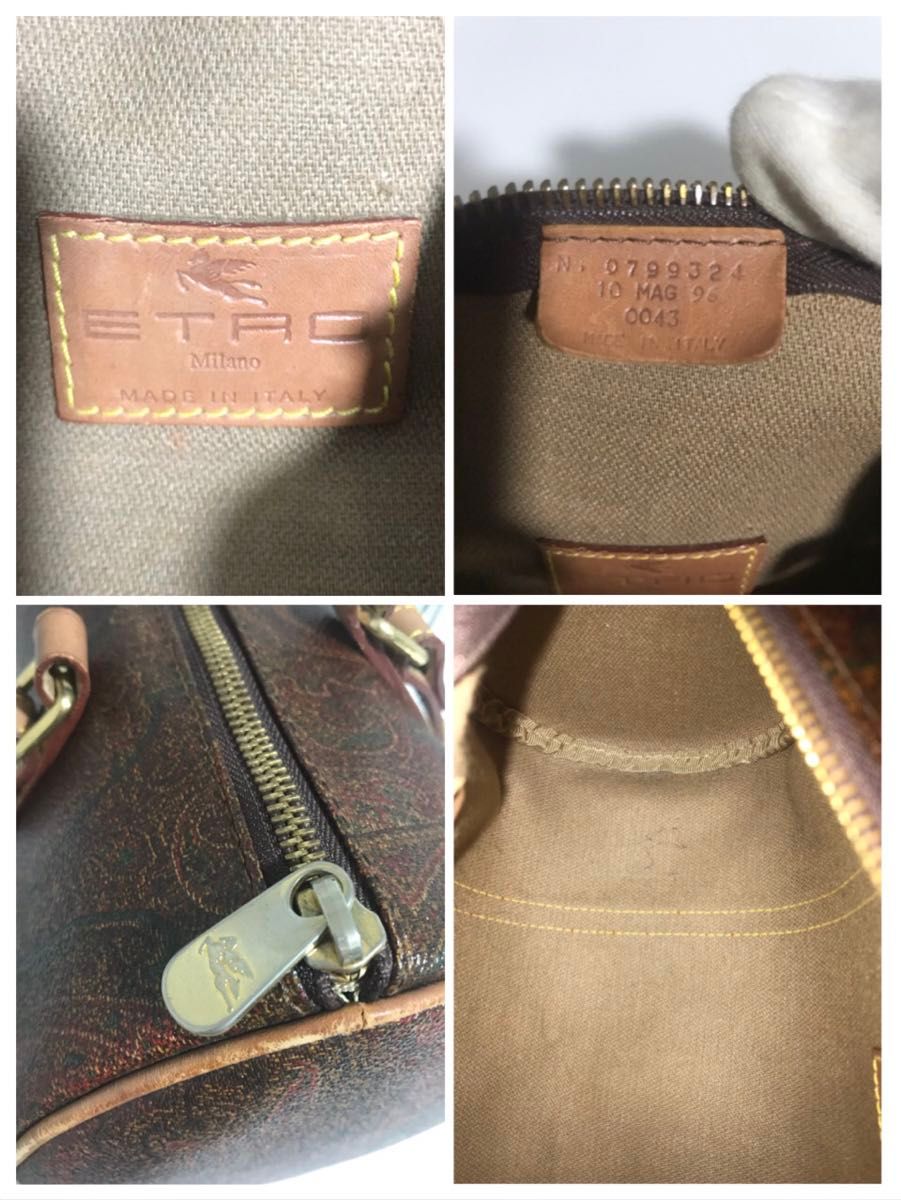 良品】ETRO エトロ PVC レザー ペイズリー ミニボストン 良品】ETRO エトロ PVC レザー ペイズリー ミニボストン